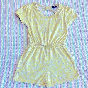 Picapino Yellow Daisy Floral Kids Lightweight Summer Romper Girls Size 5 !